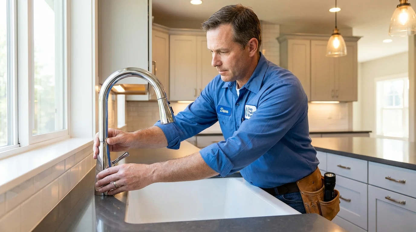 Kitchen faucet installation by Johns Plumbing LLC in Stroud